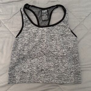PINK Victoria's Secret Black and Gray Racerback Tank
